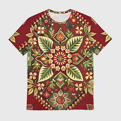 Мужская футболка Стиль советского ковра узоры и орнамент