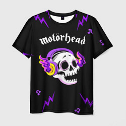 Футболка мужская Motorhead неоновый череп, цвет: 3D-принт