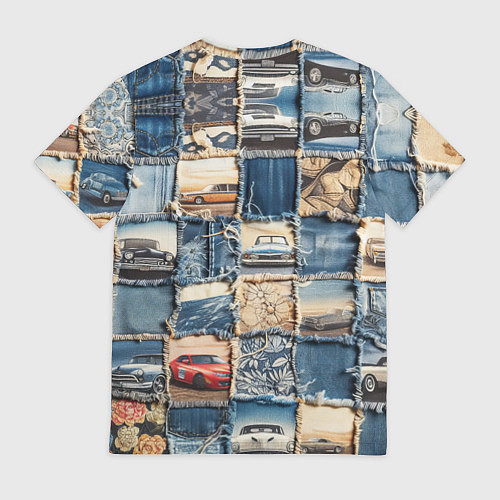 Мужская футболка Пэчворк с автомобилями / 3D-принт – фото 2