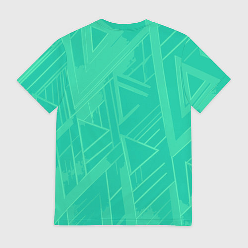 Мужская футболка Мятный зелёный однотонный геометричный / 3D-принт – фото 2