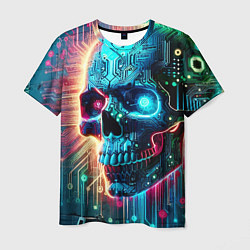 Футболка мужская Cool cyber skull - neon glow, цвет: 3D-принт