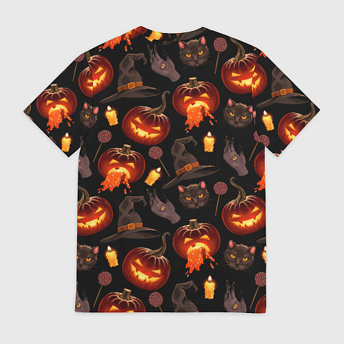 Мужская футболка Хэллоуин цветной паттерн / 3D-принт – фото 2