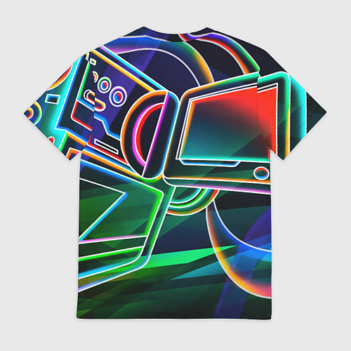 Мужская футболка Неоновая психоделика геймер / 3D-принт – фото 2
