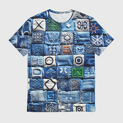 Мужская футболка Геймерский пиксельный пэчворк