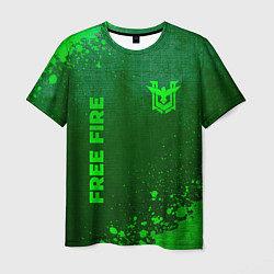 Мужская футболка Free Fire - green gradient вертикально