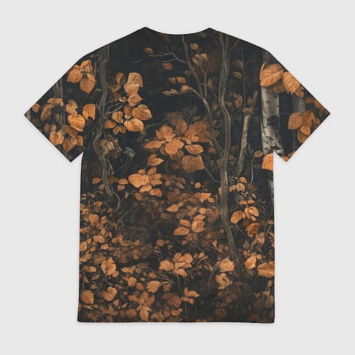 Мужская футболка Лис в осенней чаще / 3D-принт – фото 2