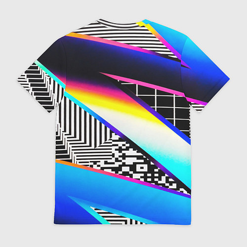 Мужская футболка Neon stripes geometry / 3D-принт – фото 2