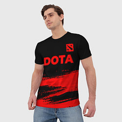 Футболка мужская Dota - red gradient посередине, цвет: 3D-принт — фото 2