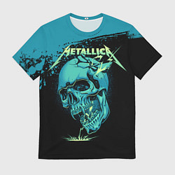 Футболка мужская Metallica - молния пробивает череп, цвет: 3D-принт