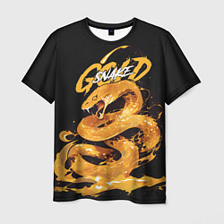 Футболка мужская Gold snake, цвет: 3D-принт