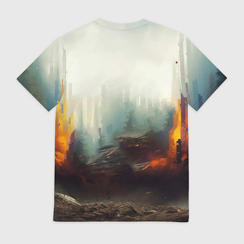 Мужская футболка Агрессивный бурый медведь / 3D-принт – фото 2