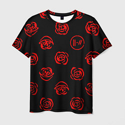 Мужская футболка Twenty one pilots rose pattern