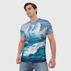 Футболка мужская Арктика льдины, цвет: 3D-принт — фото 2
