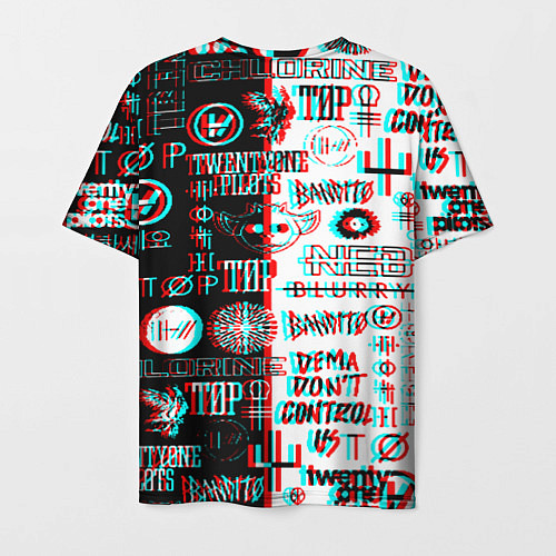 Мужская футболка Twenty one pilots glitch pattern / 3D-принт – фото 2