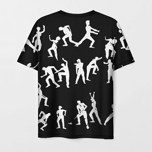 Мужская футболка Silhouettes of moving people / 3D-принт – фото 2