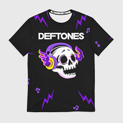 Футболка мужская Deftones неоновый череп, цвет: 3D-принт