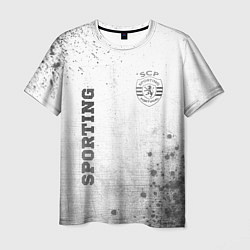 Мужская футболка Sporting - white gradient вертикально