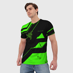 Футболка мужская Razer geometry game, цвет: 3D-принт — фото 2