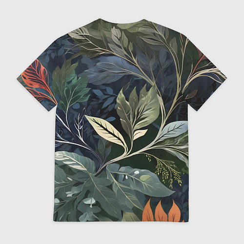 Мужская футболка Объемные листья / 3D-принт – фото 2