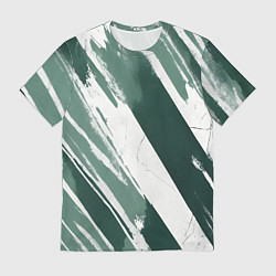 Мужская футболка Косая зеленая полоска