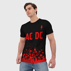 Футболка мужская AC DC - red gradient посередине, цвет: 3D-принт — фото 2