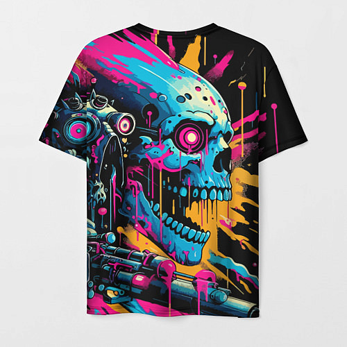 Мужская футболка Cool cyber skull - ai art / 3D-принт – фото 2