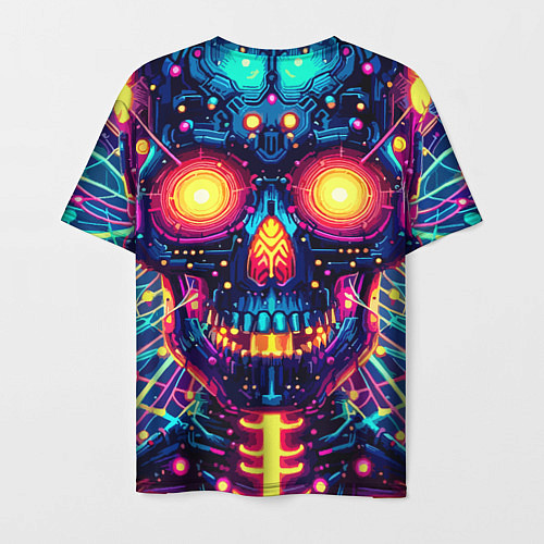 Мужская футболка Neon skull - ai art fantasy / 3D-принт – фото 2