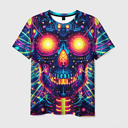 Футболка мужская Neon skull - ai art fantasy, цвет: 3D-принт