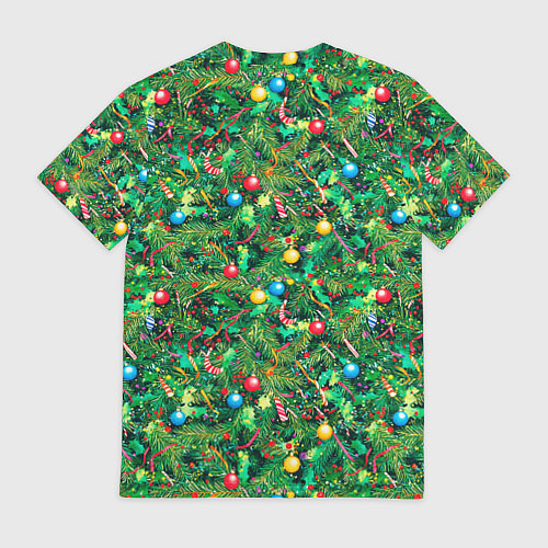 Мужская футболка Разноцветные шары на ёлке / 3D-принт – фото 2
