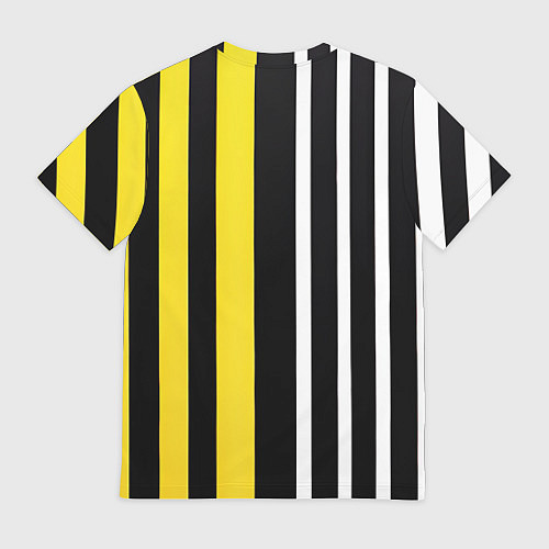 Мужская футболка Вертикальные полосы триколор жёлтый / 3D-принт – фото 2