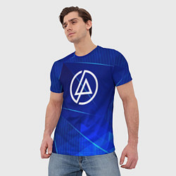 Футболка мужская Linkin Park blue poly, цвет: 3D-принт — фото 2