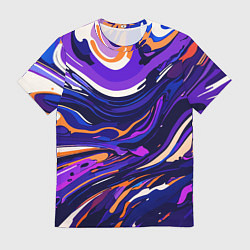 Мужская футболка Разноцветная абстракция разводов