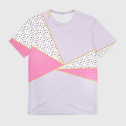 Мужская футболка Геометрическая абстракция с треугольниками и пятни