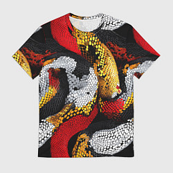 Мужская футболка Яркий змеиный паттерн