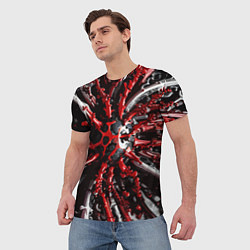 Футболка мужская Красно-белая инфекция, цвет: 3D-принт — фото 2