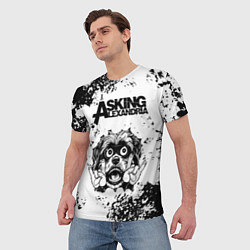 Футболка мужская Asking Alexandria - рок пес, цвет: 3D-принт — фото 2