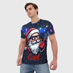 Футболка мужская Cool Santa in glasses, цвет: 3D-принт — фото 2