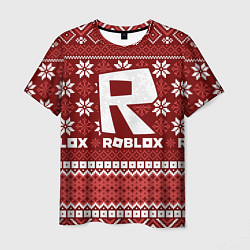 Футболка мужская Новогодний свитер ugly Roblox, цвет: 3D-принт