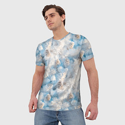Футболка мужская Мороз и солнце - еловые шишки, цвет: 3D-принт — фото 2