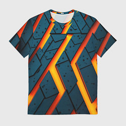 Мужская футболка Металлическая броня и оранжевое свечение