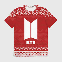 Футболка мужская Новогодний BTS, цвет: 3D-принт