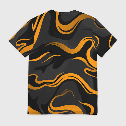 Мужская футболка Zeekr - оранжевые волны / 3D-принт – фото 2