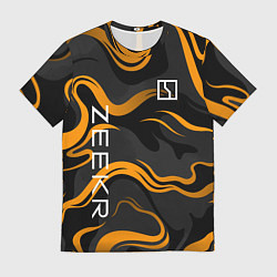 Мужская футболка Zeekr - оранжевые волны