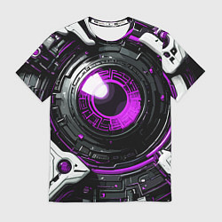 Мужская футболка Фиолетовая сфера киберпанк