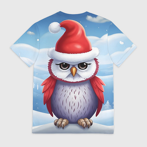 Мужская футболка Зимний совенок в шапочке / 3D-принт – фото 2