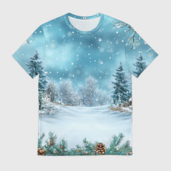 Мужская футболка Новогодний снег