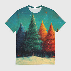 Мужская футболка Разноцветные елочки