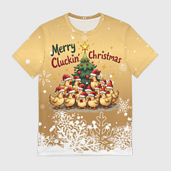 Футболка мужская Курицы у ёлки, цвет: 3D-принт