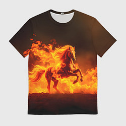 Футболка мужская Огненная лошадь, цвет: 3D-принт