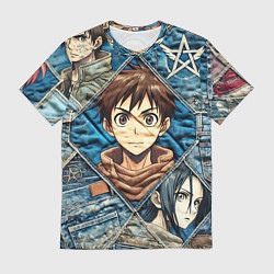 Футболка мужская Аниме на пэчворк, цвет: 3D-принт